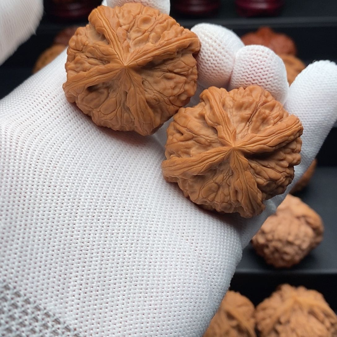 文玩核桃把件42四棱