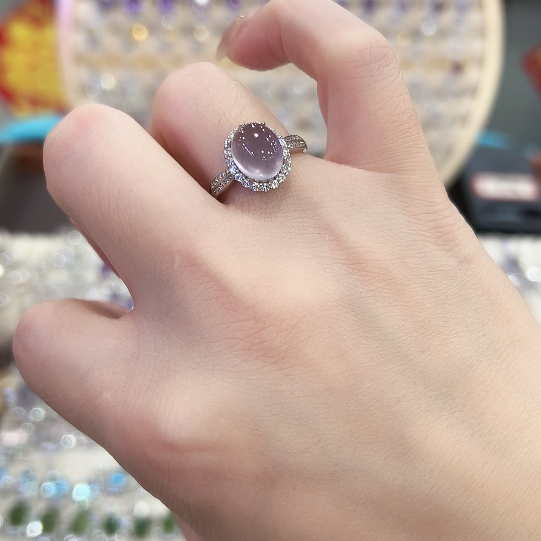 ****࿐萤石戒指银S925镶嵌