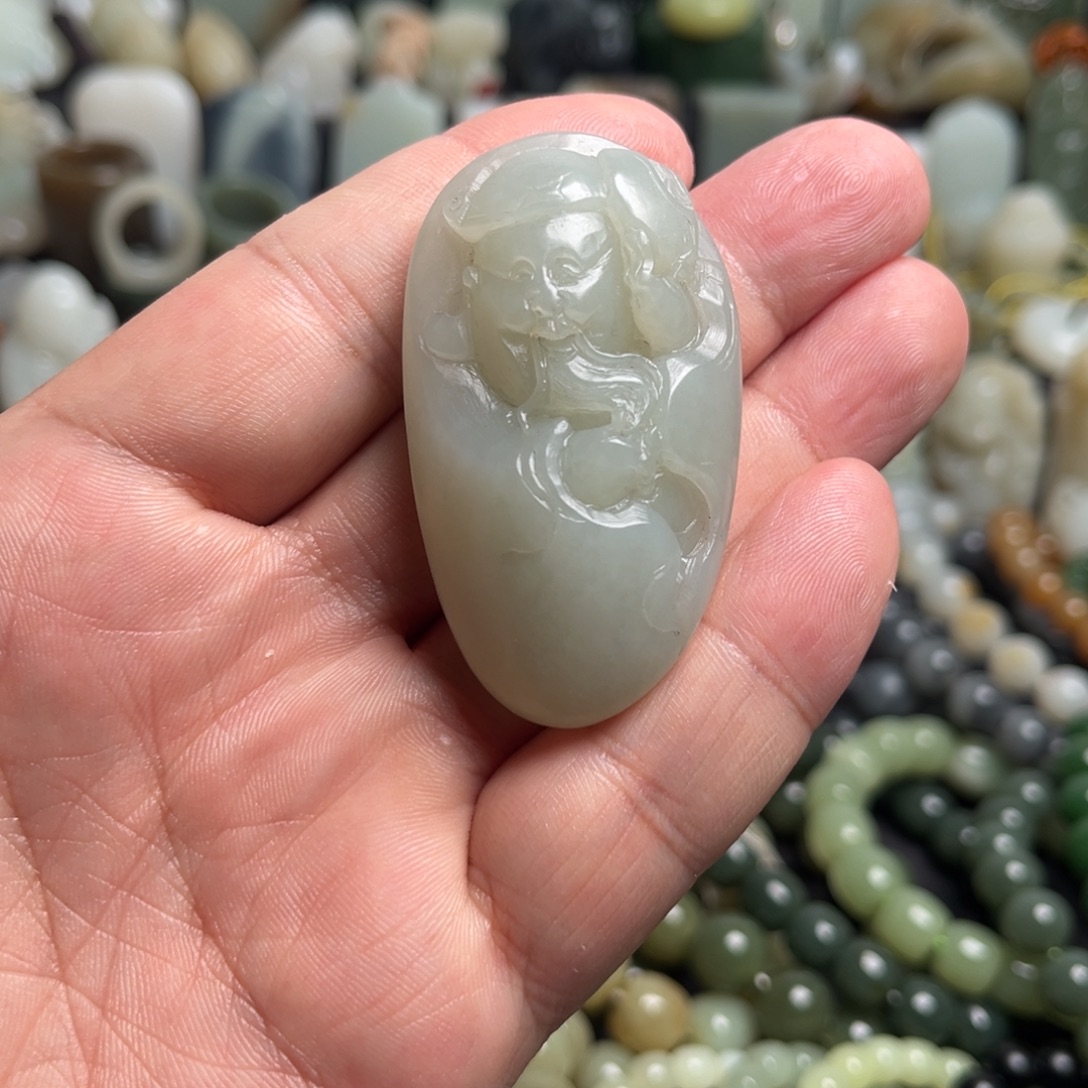 和田玉未镶嵌吊坠(不含链)