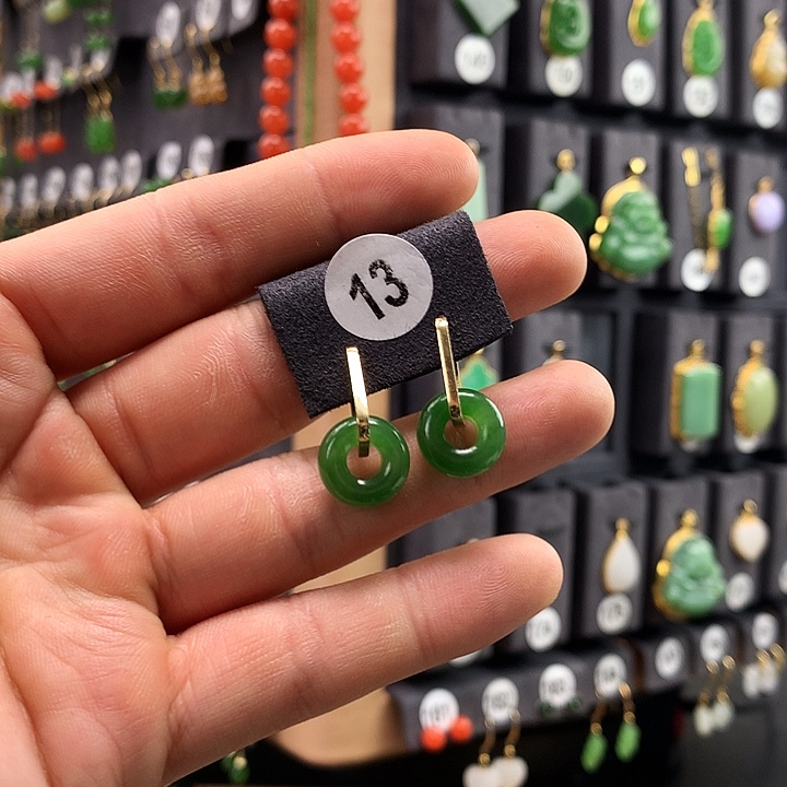 和田玉颈饰18K金镶嵌