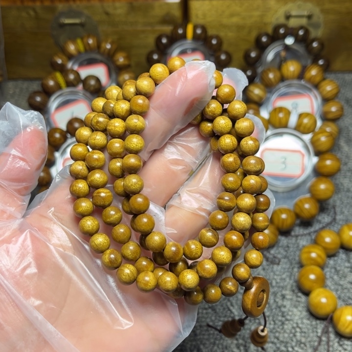 手串/手链楠木（金丝楠）枯木老料水波108颗