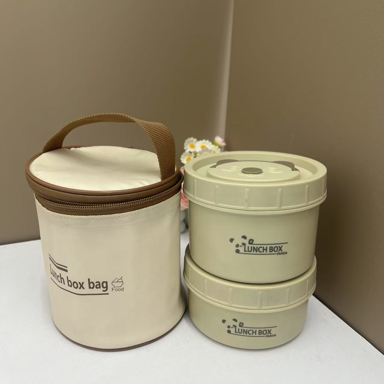 【带保温袋】可爱熊不锈钢保鲜盒一大一小高档家用款【汤姆粉丝专属】