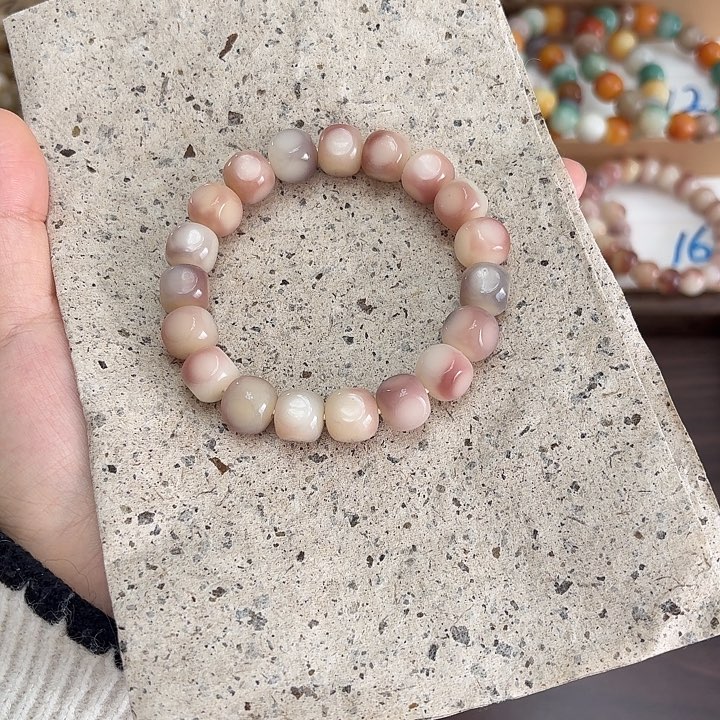 手串菩提根/象牙果卡13六方浅色