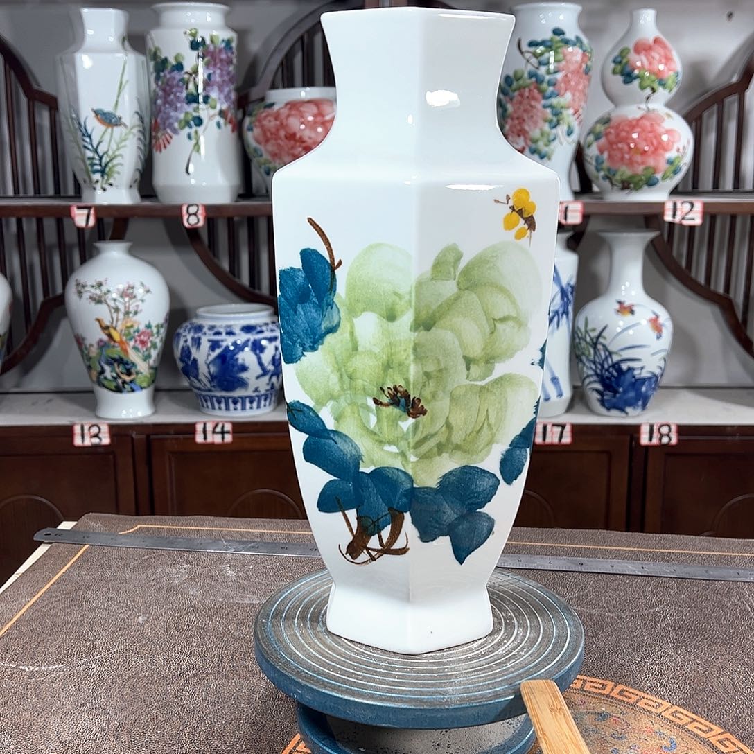 摆件景德镇陶瓷6绿牡