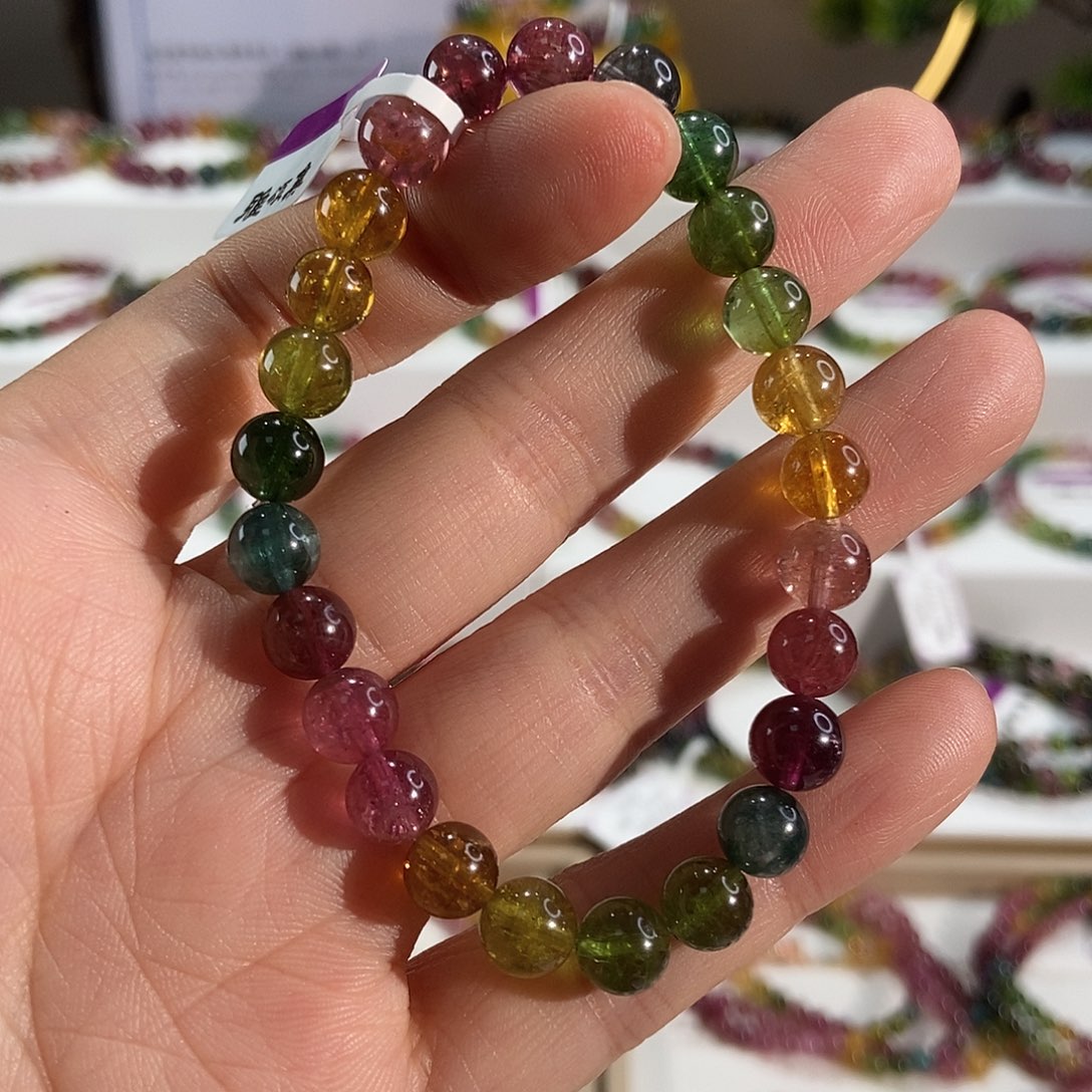 未镶嵌碧玺手链G2301素圈颜色微差