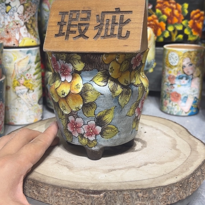 景德镇红陶精品手绘陶瓷