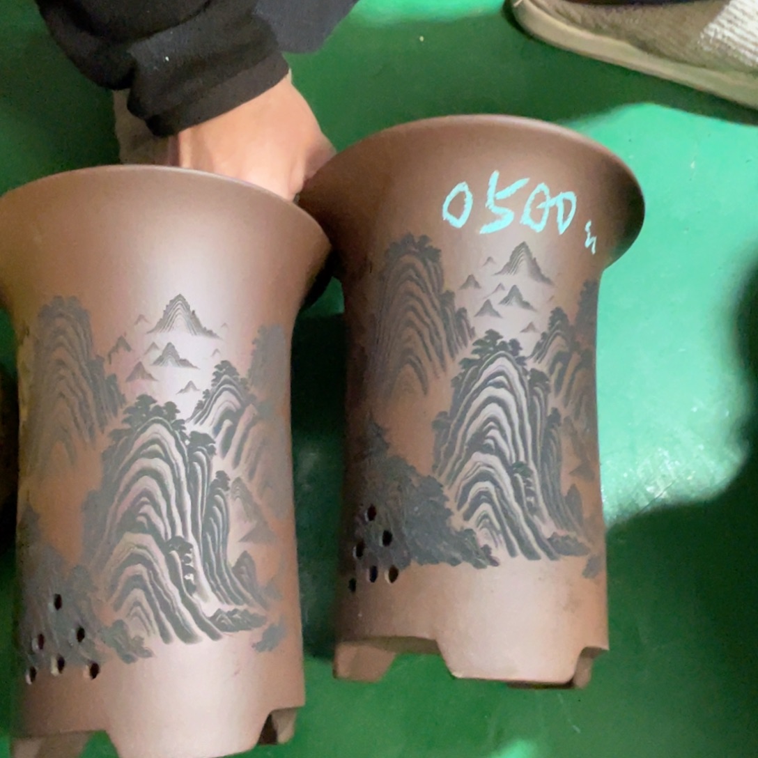 星***空紫砂花盆微瑕中号