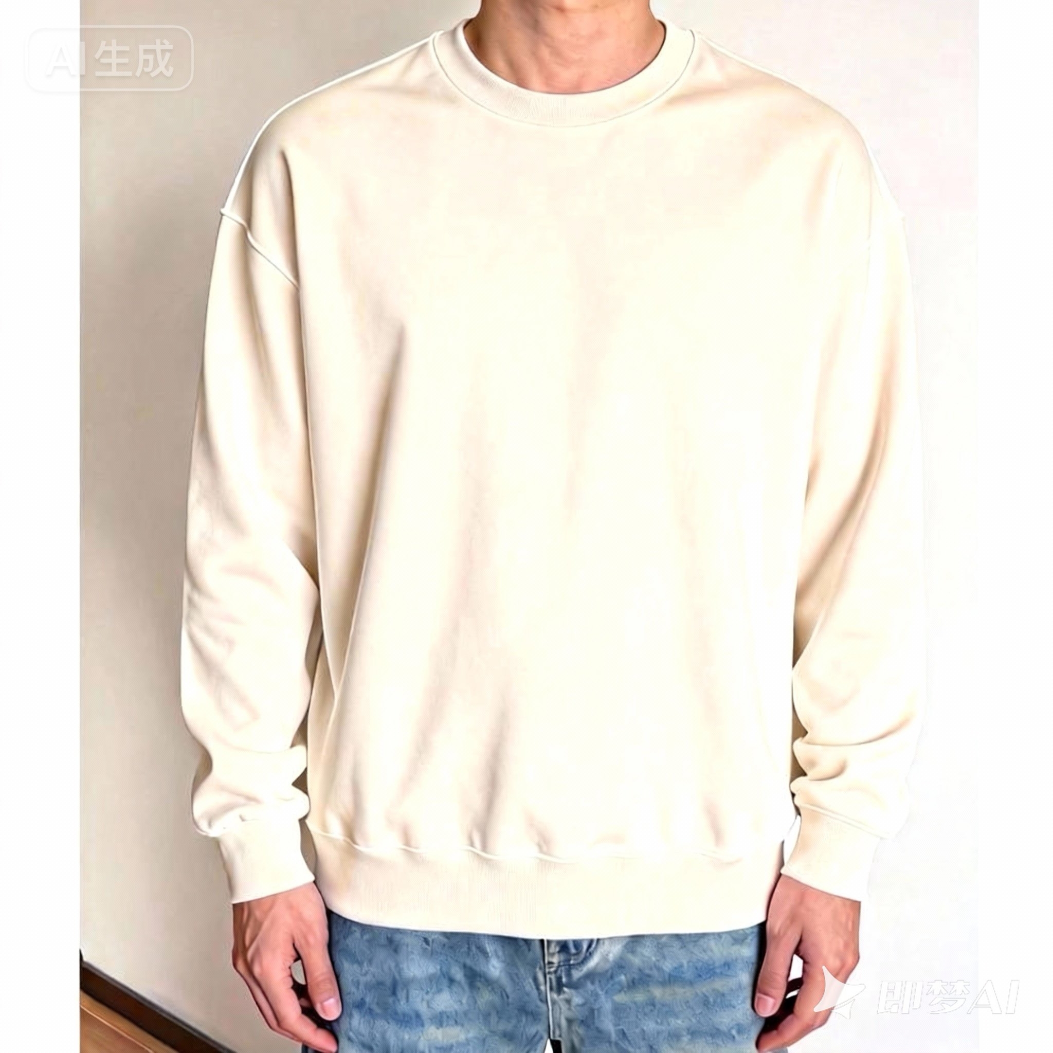 日单秋冬纯色有标百棉加绒圆领宽松长袖休闲百搭卫衣