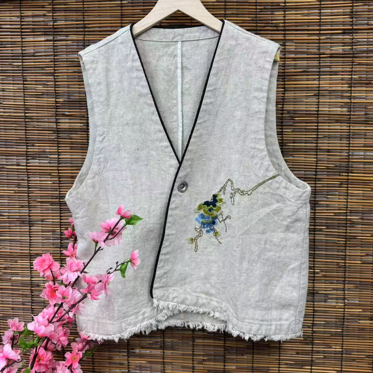  夏季常规一粒扣复古女马夹网红时尚提花马甲百搭