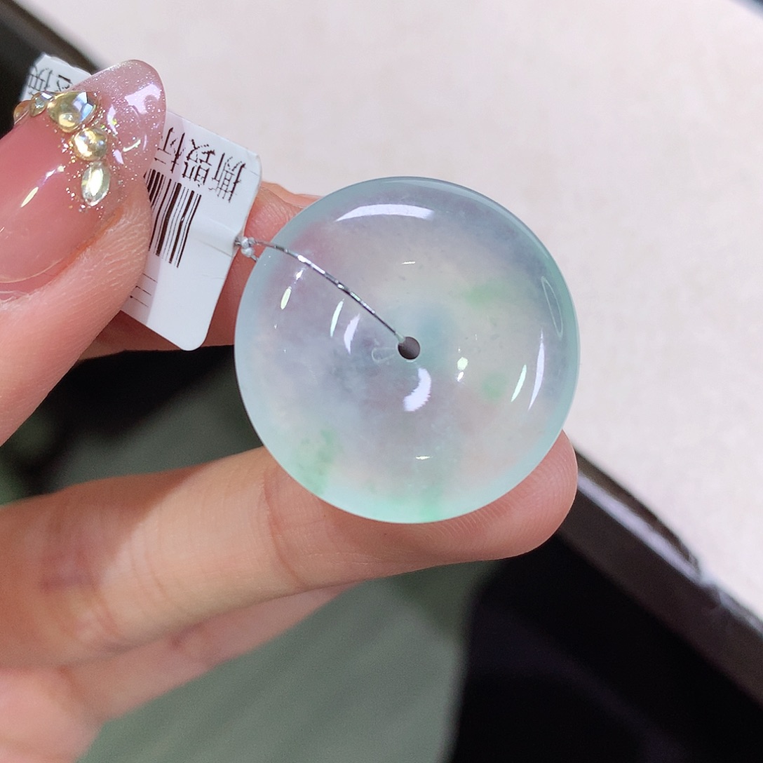 翡翠未镶嵌颈饰23.8-5.7.高冰起光