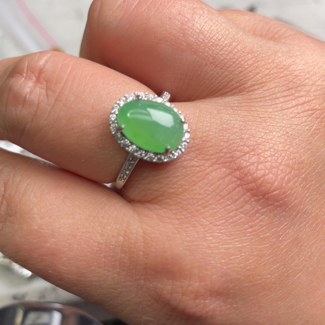 翡翠戒指未镶嵌缅甸天然天然翡翠戒指