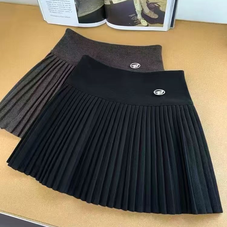 LL琳大码2025冬新款减龄高腰显瘦百搭a字半身裙毛呢百褶裙女8839