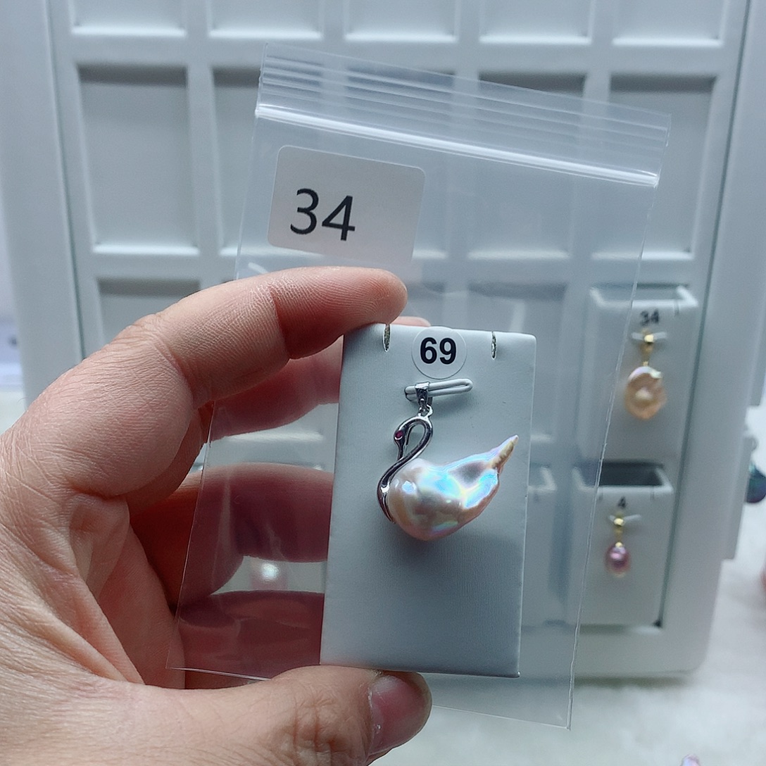 合金淡水珍珠吊坠(不含链)