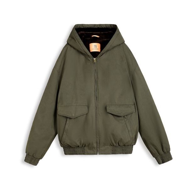 FEEL HOMME25秋冬军旅风连帽工装夹克皮毛一体内里宽松休闲FH2559