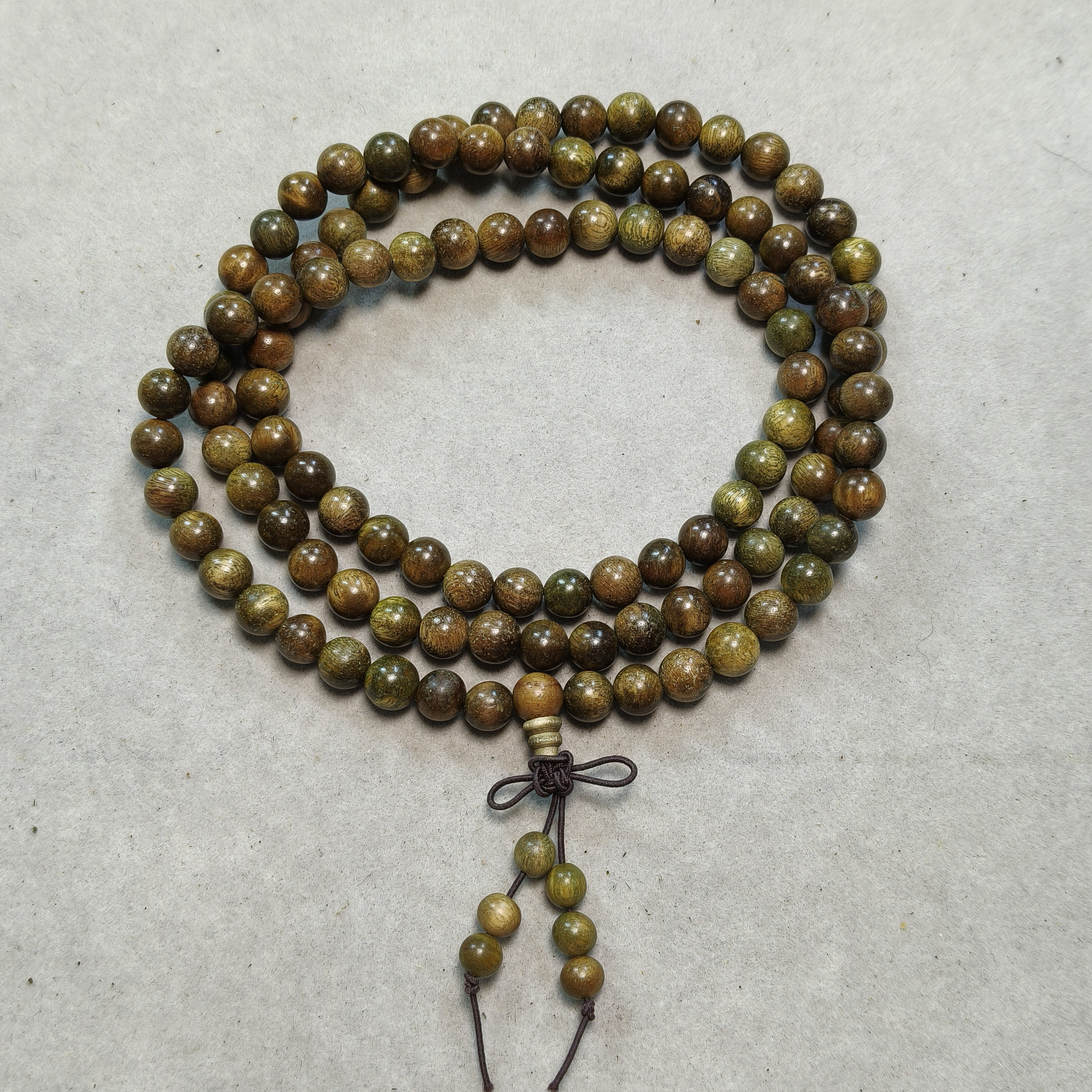 A461 绿檀卡0.8圆珠多圈手串