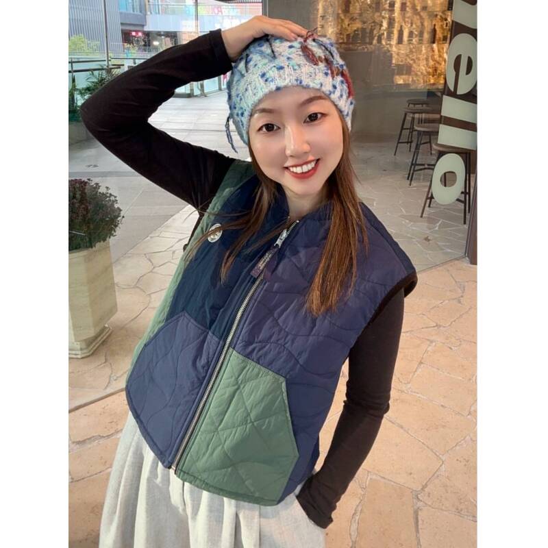 fafamoon 拼接撞色双面穿马甲