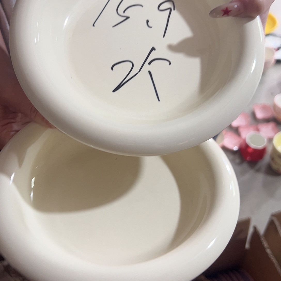 瓷白色反扣餐盘两个