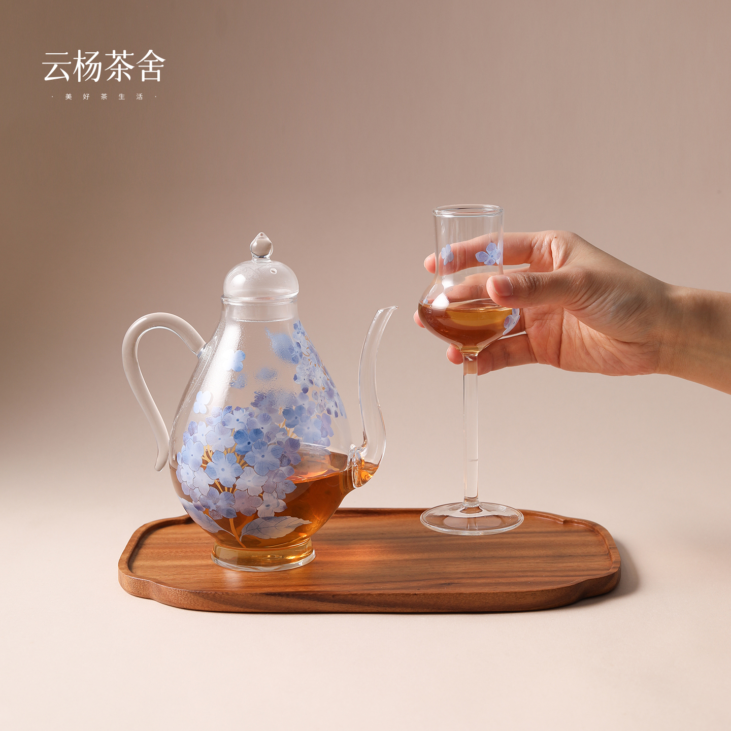 【年终上新】设计款无尽夏绣球花高脚杯 容量约100cc