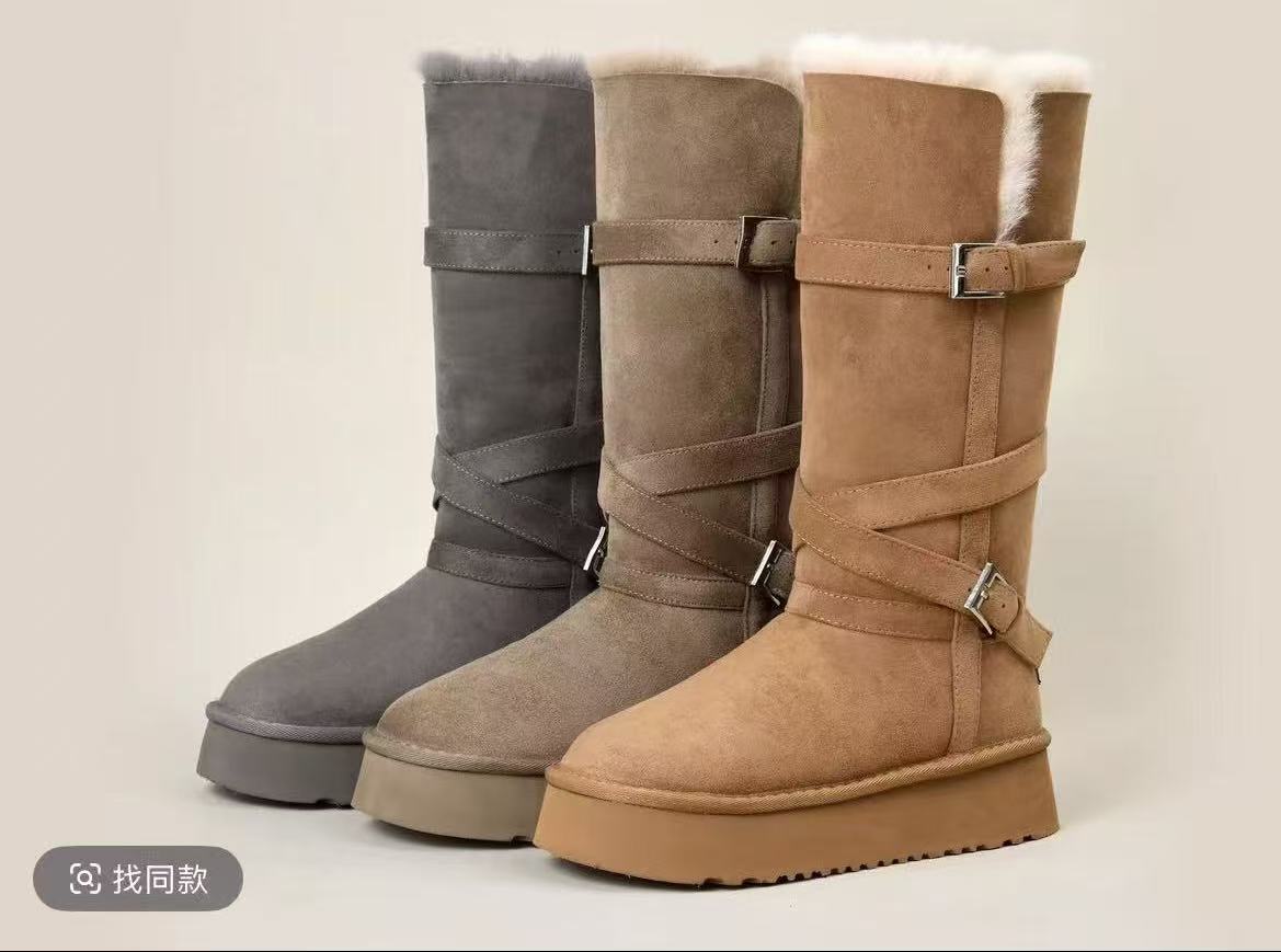 加绒保暖厚底雪地靴女款2025新款冬季两穿东北大棉鞋