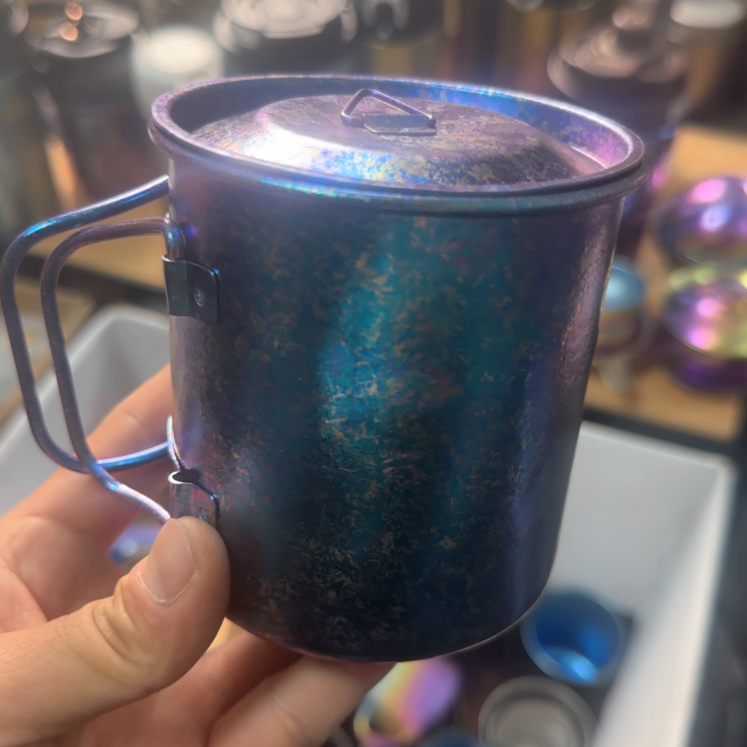 金属孔雀蓝450毫升微瑕马克杯