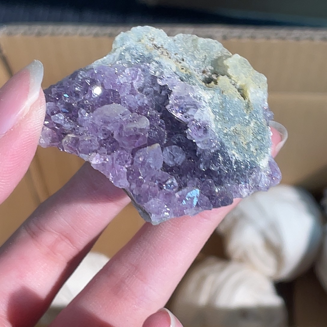 未镶嵌水晶手串紫晶片 14号