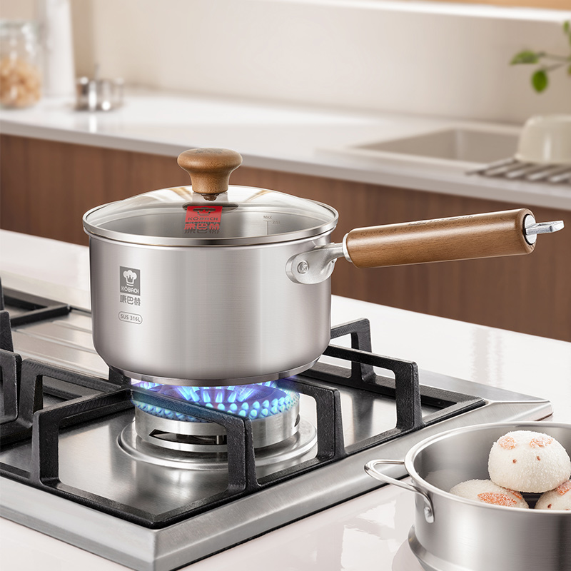 康巴赫奶蒸锅无涂层316L不锈钢宝宝辅食锅家用小奶锅泡面锅煮面