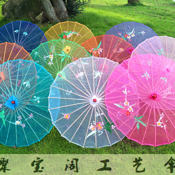 包邮透明丝绢工艺伞广场舞蹈道具伞古典装饰跳舞柜伞舞台表演出伞
