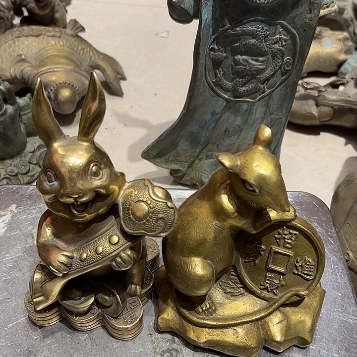 心**边黄铜摆件工艺品摆件