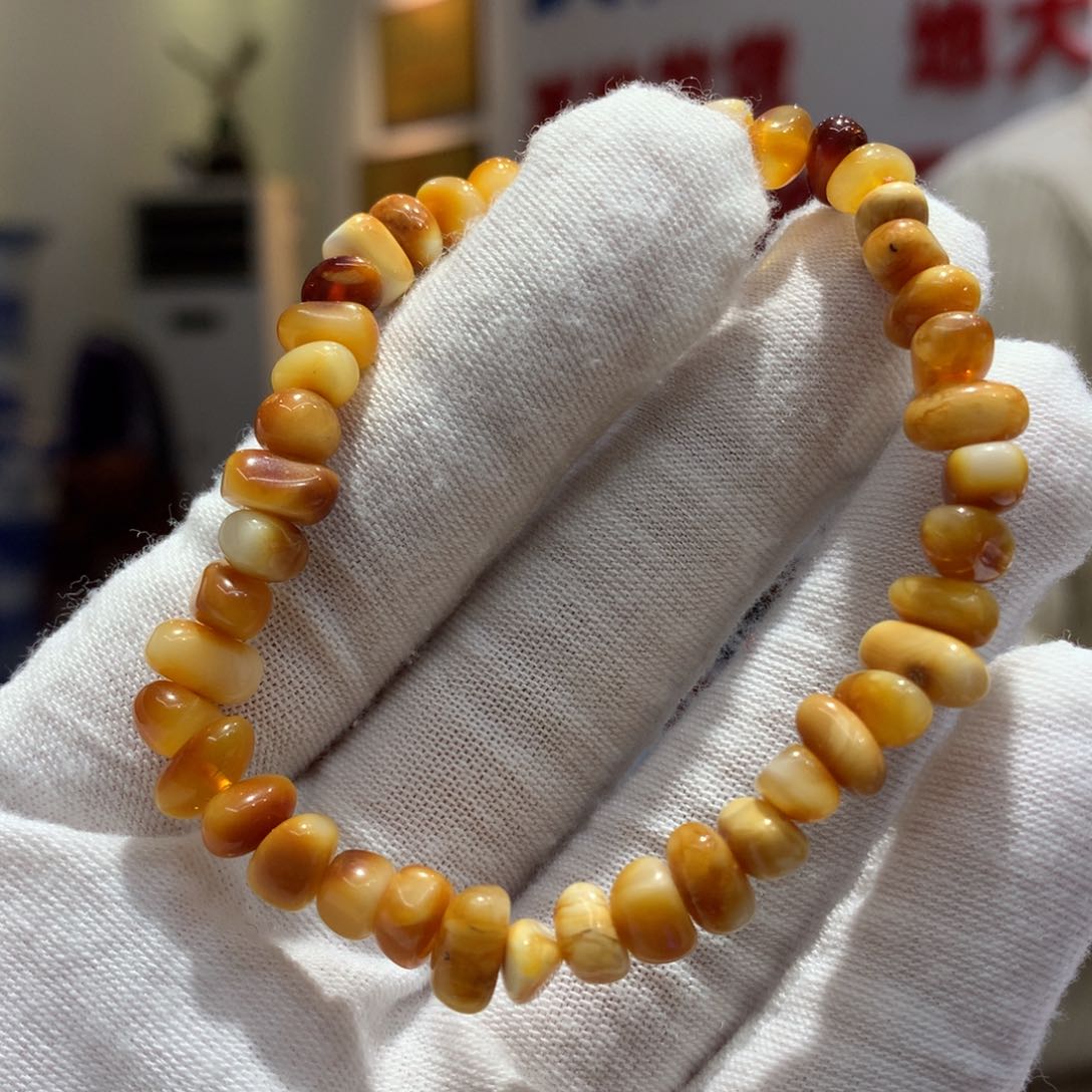 琥珀手串未镶嵌单圈