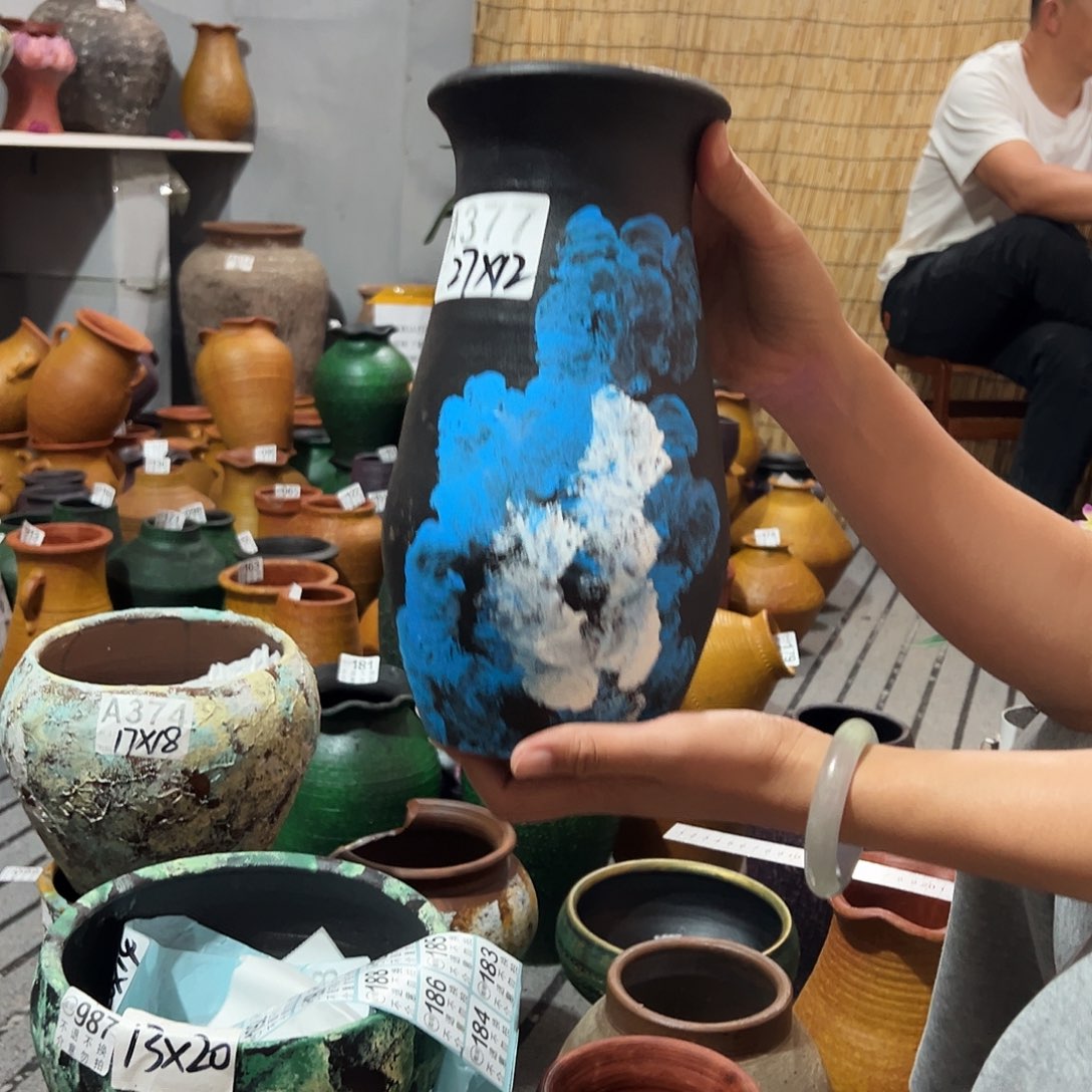 2彩绘蓝色无孔备注发货