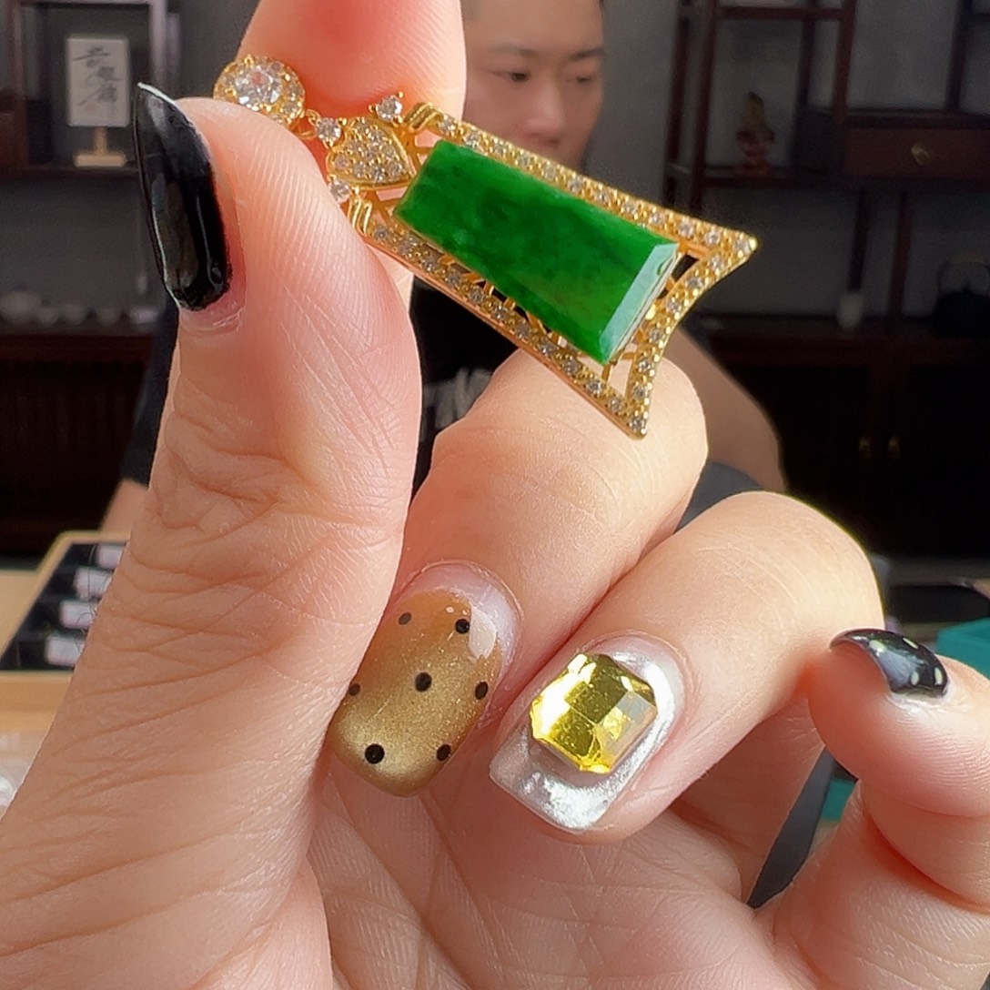 翡翠银S925镶嵌颈饰吊坠