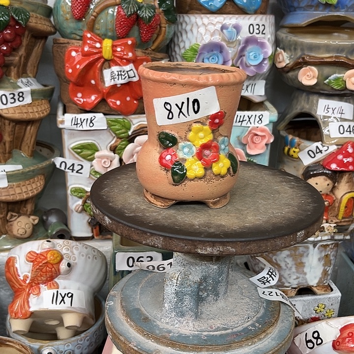 紫砂花盆粗陶材质多肉花盆