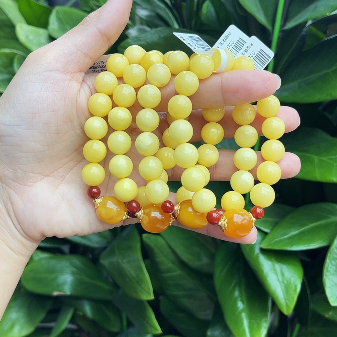 琥珀未镶嵌手链11 m多样性发其一