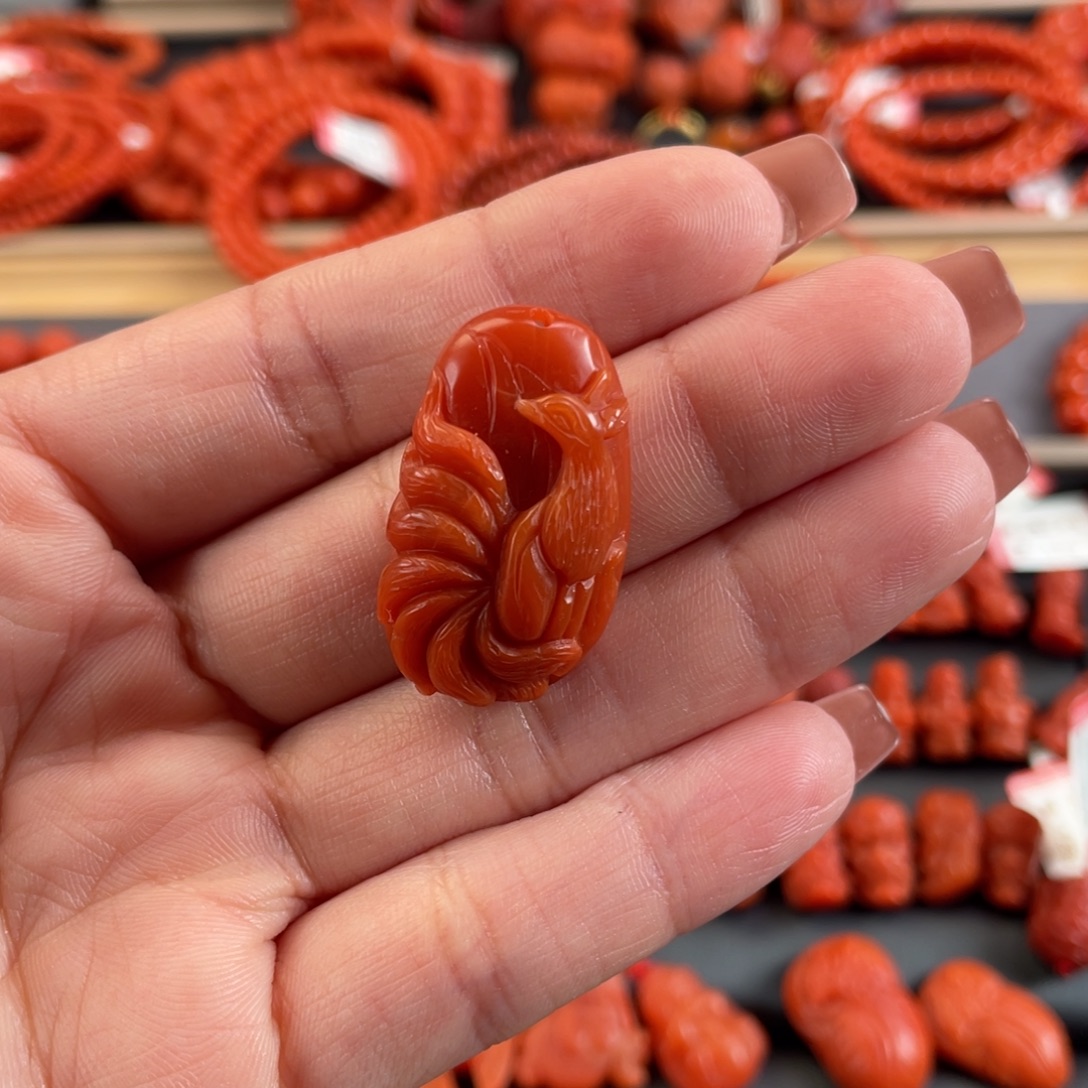 南红玛瑙未镶嵌吊坠(不含链)保山南红九尾狐