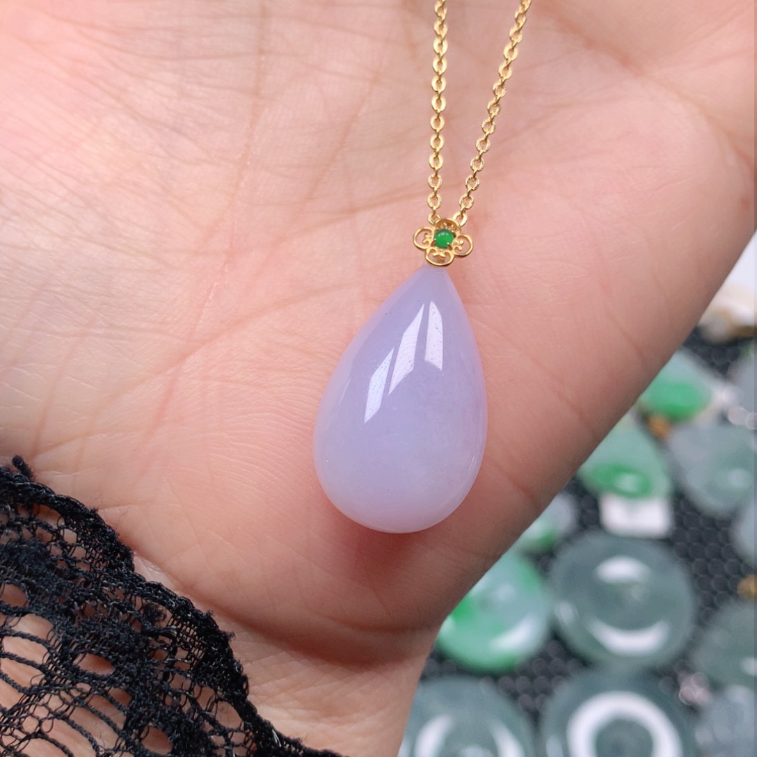 【闪购商品】翡翠吊坠(不含链)18K金镶嵌