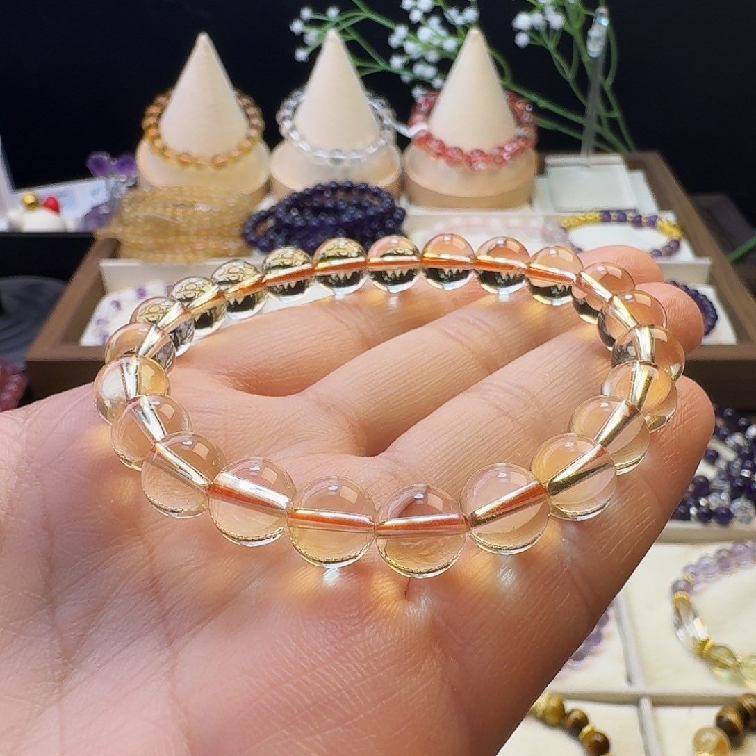 水晶手链未镶嵌黄水晶8mm