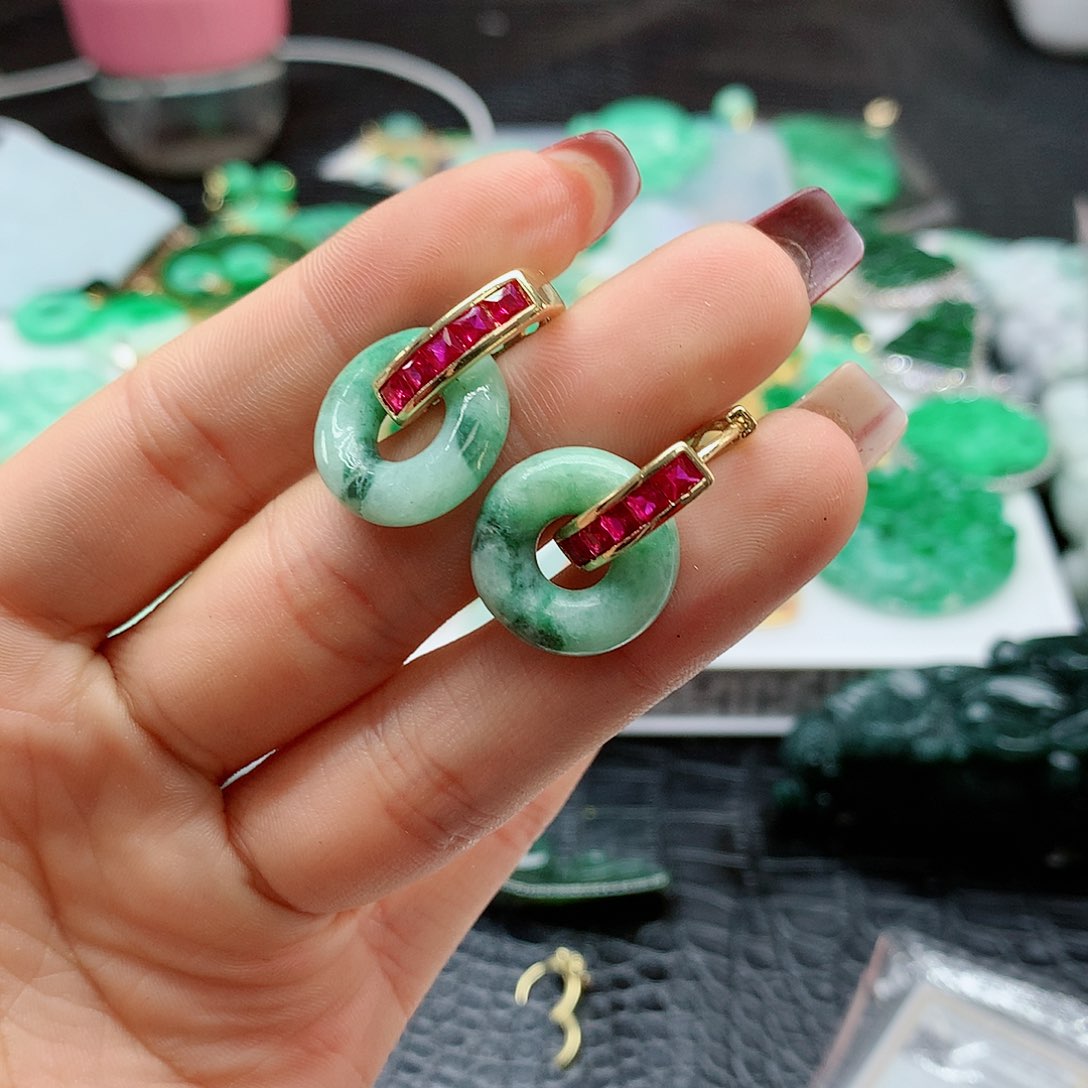 【闪购商品】翡翠耳饰未镶嵌，