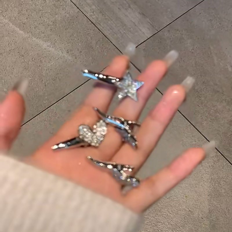 2025新款闪钻迷你爱心发夹星星侧边夹前额刘海碎发夹鸭嘴夹子发饰