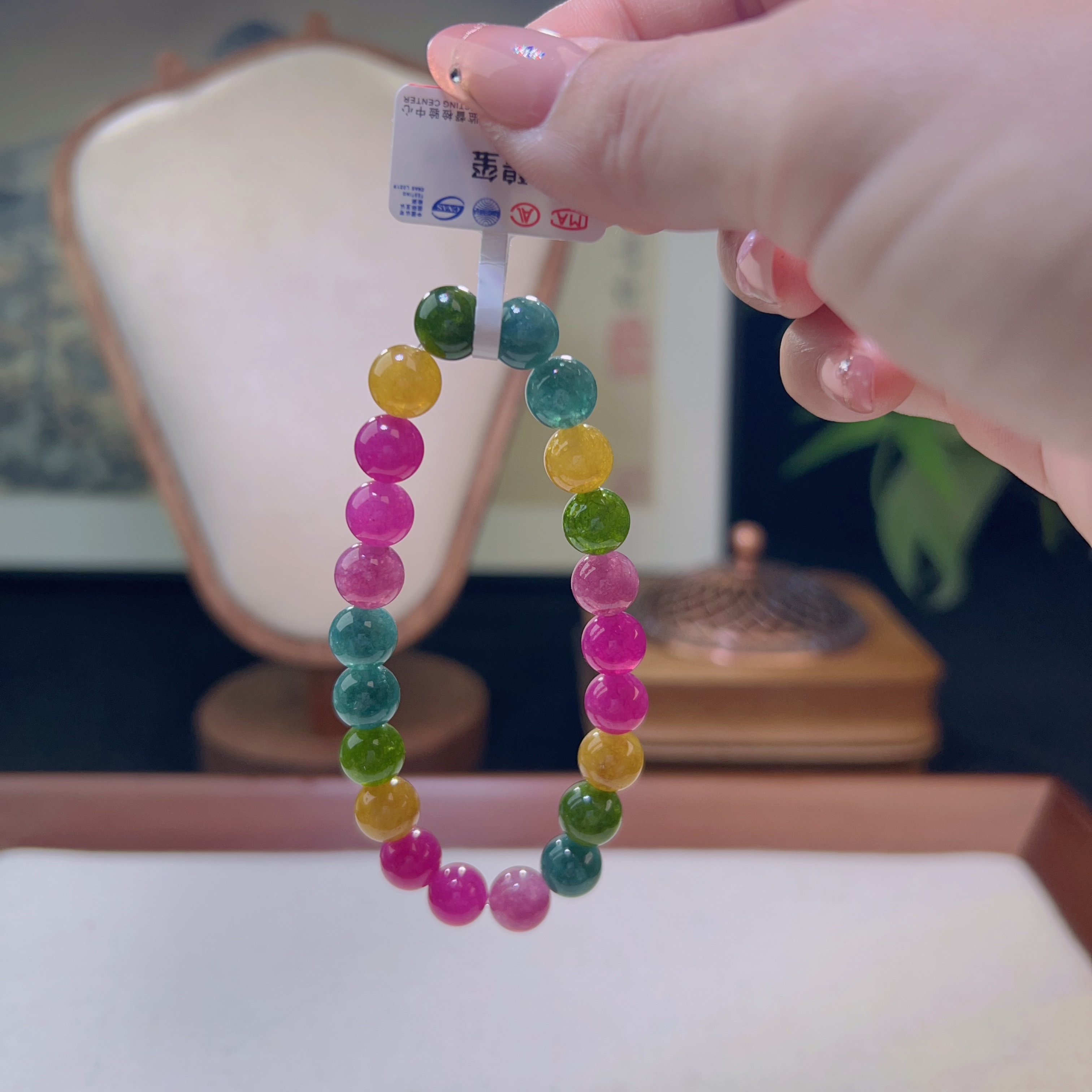 【收藏级】天然碧玺单圈手串8mm 多样性发