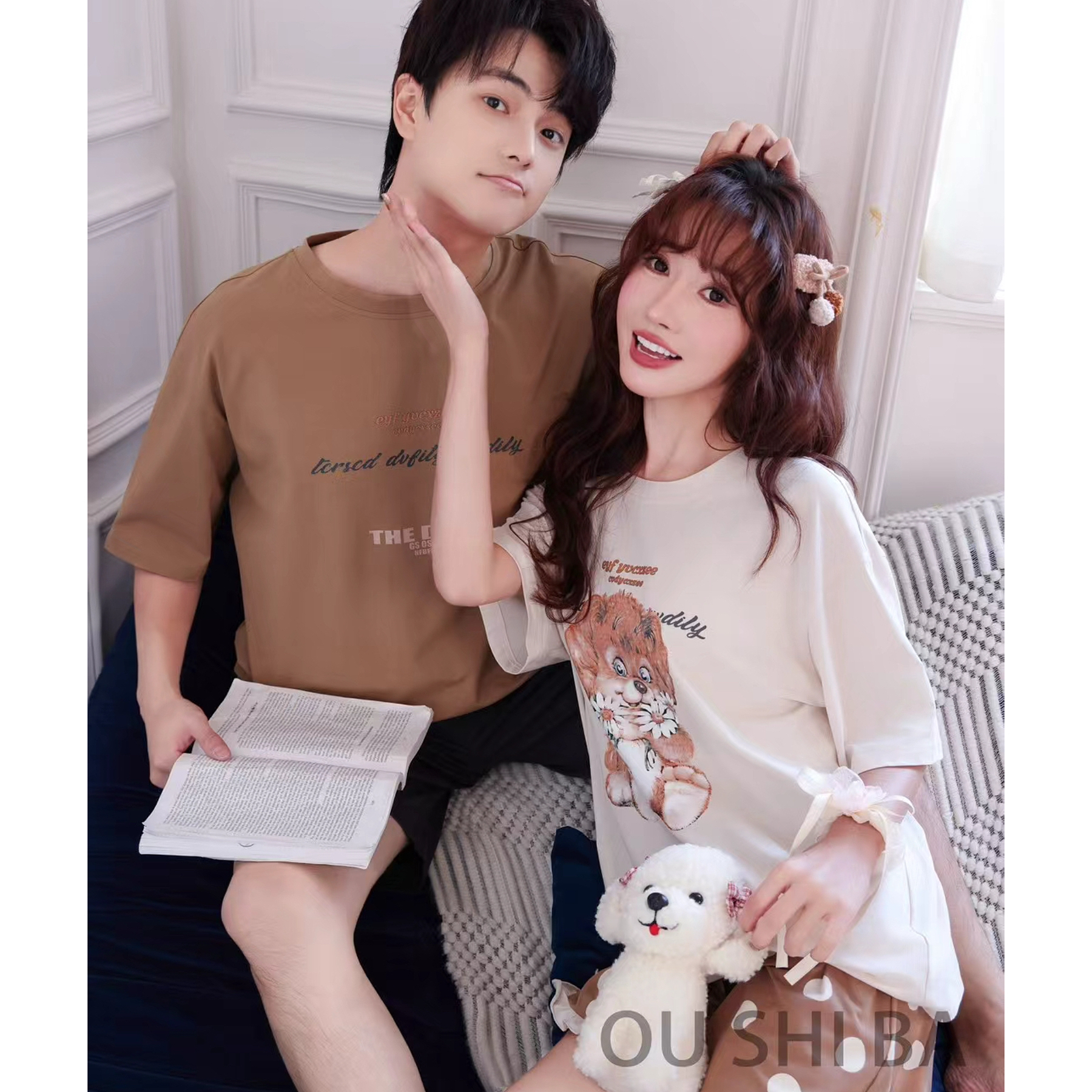 【岳姐姐专属】夏季男士圆领短袖短裤休闲宽松家居服睡衣套装2850