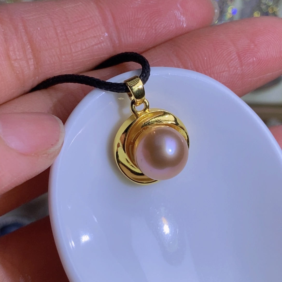 银S925镶嵌天然淡水珍珠淡水珍珠