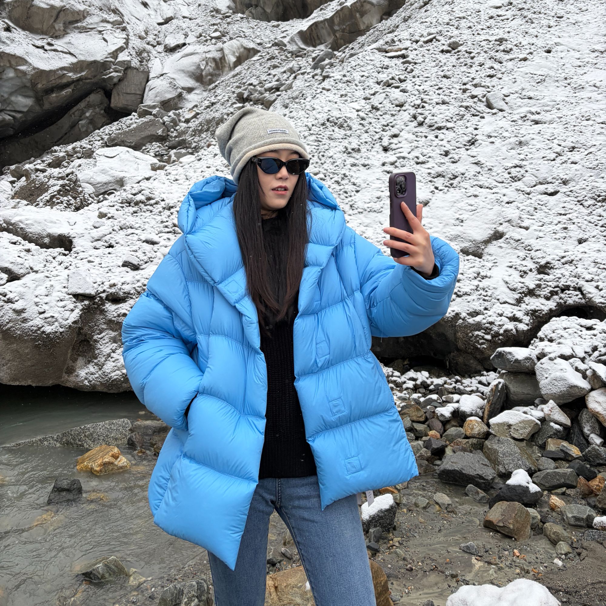 【筱织】95三星白鹅绒花苞帽潮流设计短款羽绒服257029