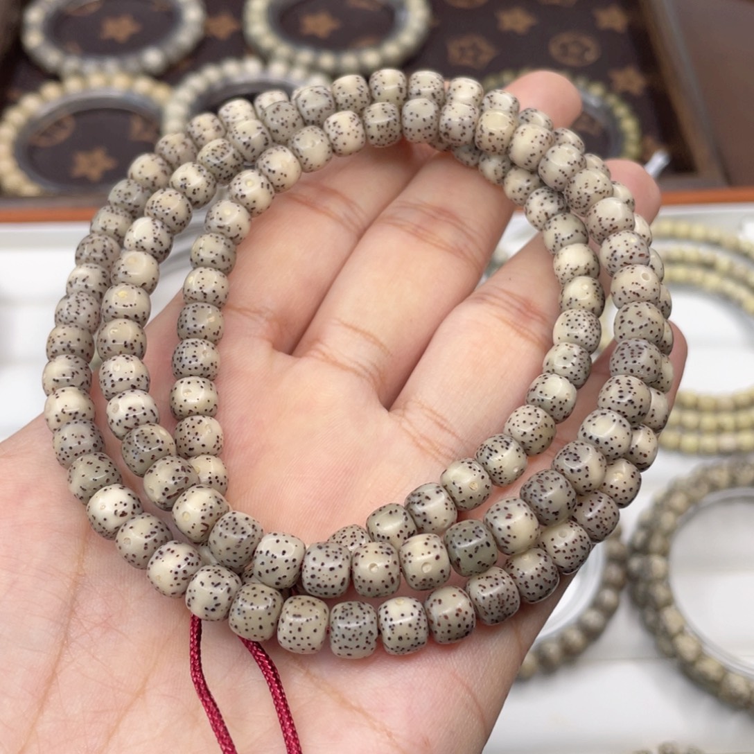 星月菩提手串糯冰石玉料冰糖7x6
