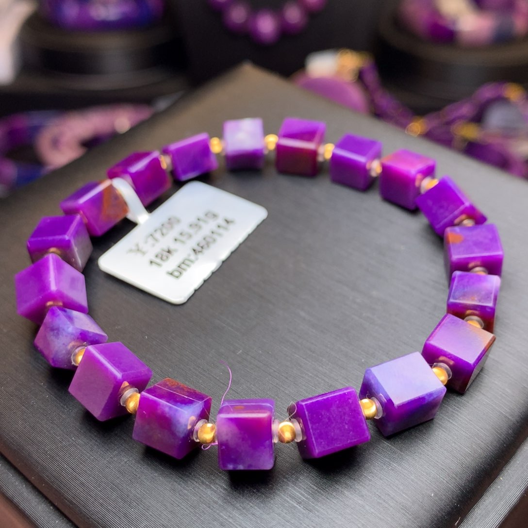 苏纪石（舒俱来）手串18K金镶嵌