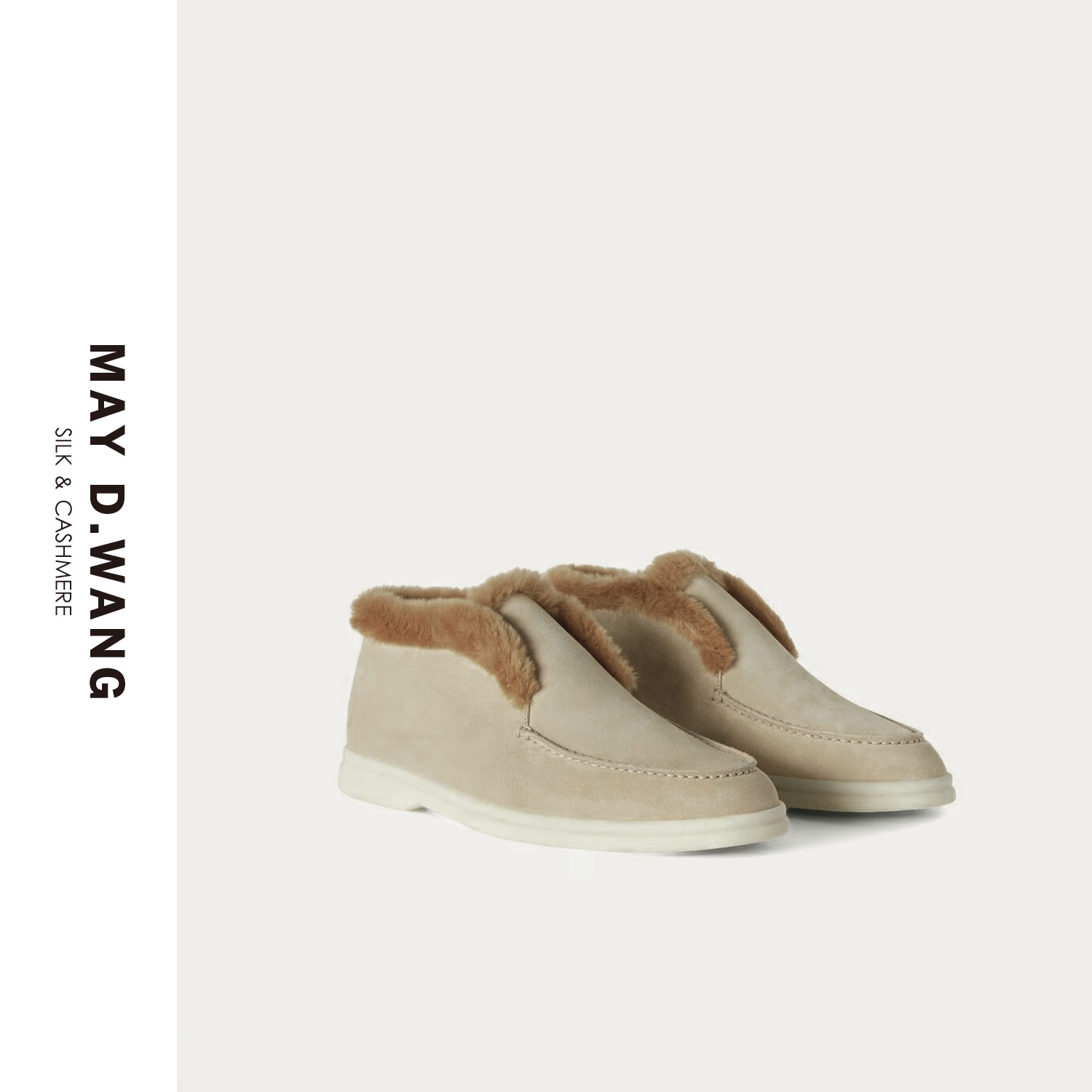 王之造[甄老板专属]复古舒适纯色海狸绒V底乐福鞋   F7F8005