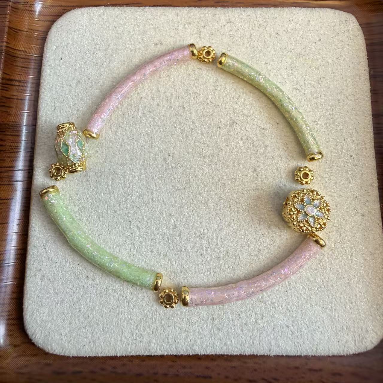 足金999珐琅彩弯管配件