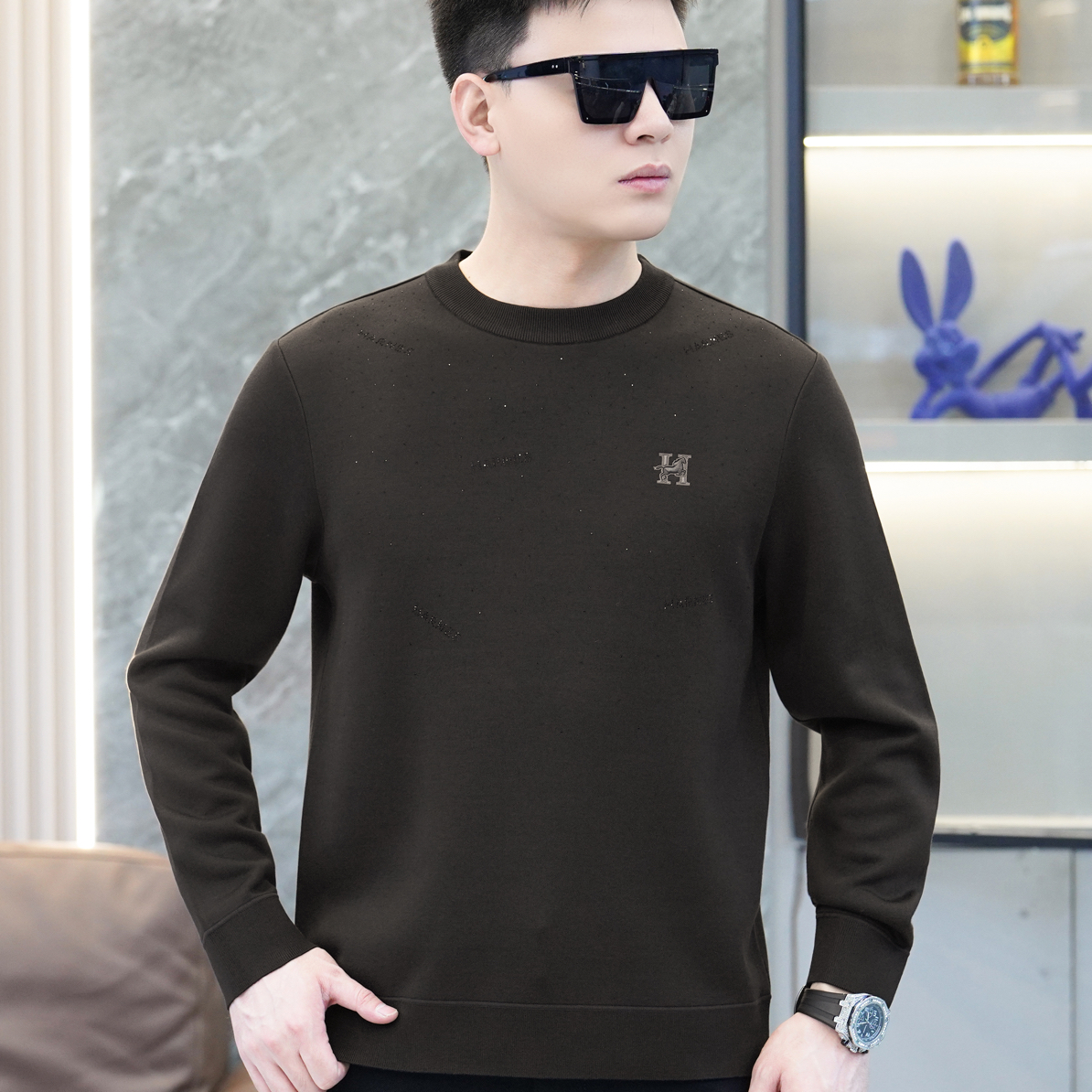 休闲（烫钻加绒）羊毛衫6932