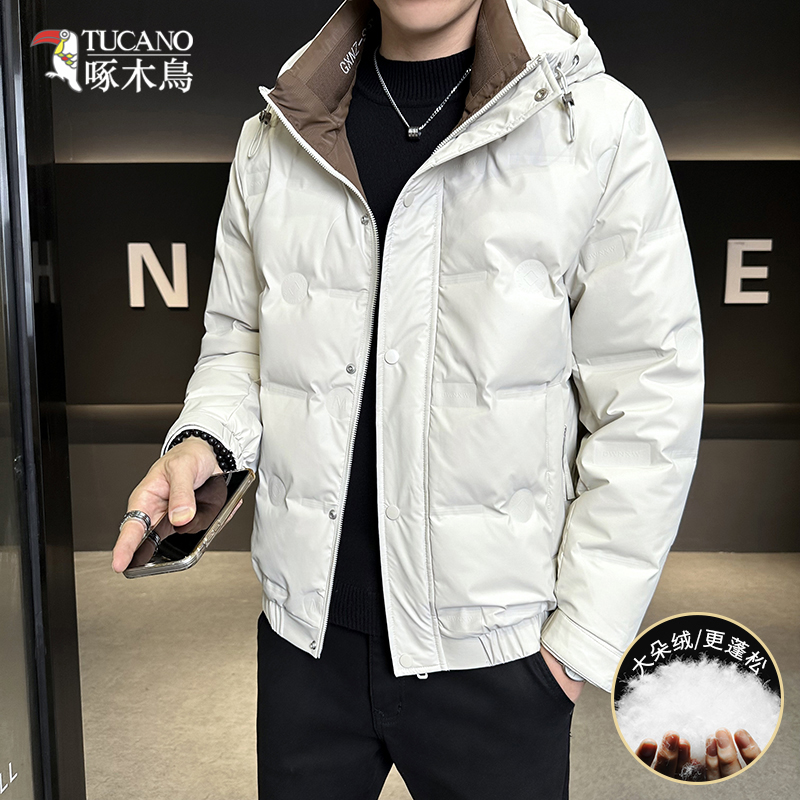 TUCANO/啄木鳥冬季时尚简约连帽羽绒服男士潮流保暖鸭绒外套2326