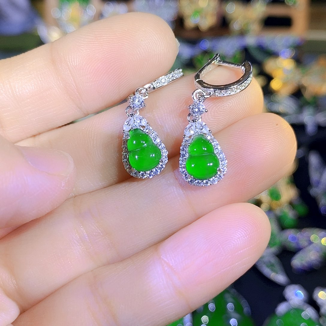 吊坠(不含链)银S925镶嵌翡翠