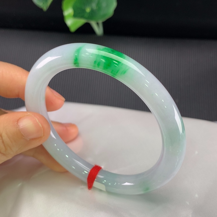 翡翠未镶嵌手镯圆条56